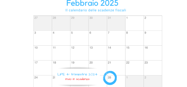 LIPE quarto trimestre 2024: la scadenza oggi, 28 febbraio 2025