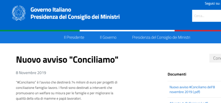 Nuovo bando Conciliamo, domande in scadenza il 18 dicembre 2019