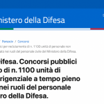 Concorso Ministero della Difesa, assistenti e funzionari: domanda in scadenza il 22 agosto