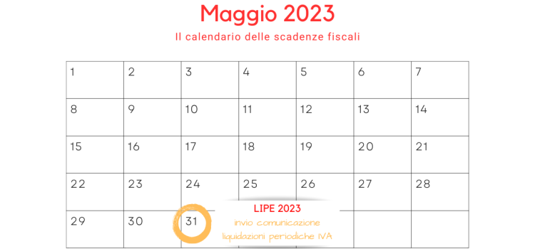 LIPE 2023, scadenza al 31 maggio per le operazioni del 1° trimestre