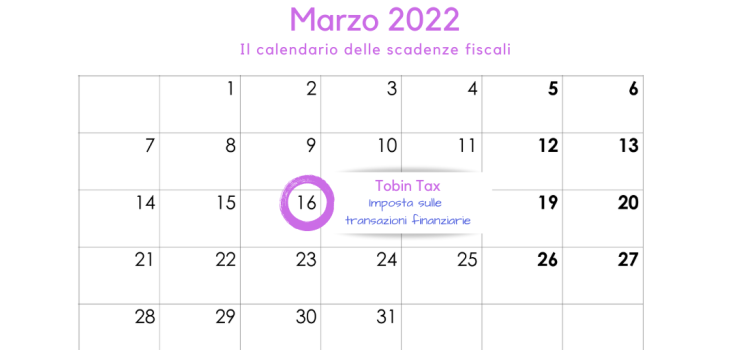 Tobin tax, la scadenza del 16 marzo 2022