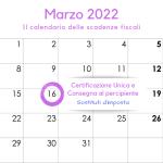 Certificazione Unica: la scadenza del 16 marzo 2022 per consegna e trasmissione