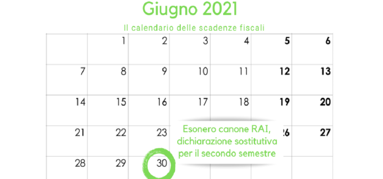 Esonero canone RAI, dichiarazione sostitutiva per il secondo semestre in scadenza al 30 giugno 2021