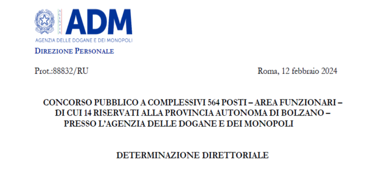 Concorso Agenzia delle Dogane 2024: già attiva la piattaforma per presentare la domanda