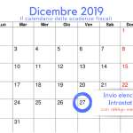 Elenchi intrastat, scadenza invio: 27 dicembre 2019