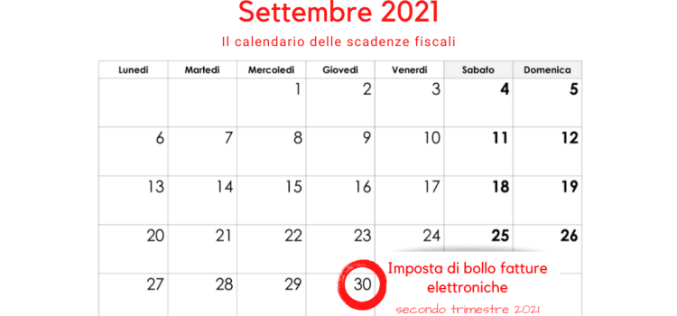 Imposta di bollo fatture elettroniche, la scadenza del 30 settembre 2021