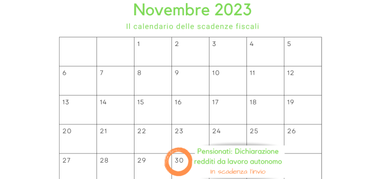 Pensionati: in scadenza il 30 novembre la dichiarazione dei redditi da lavoro autonomo