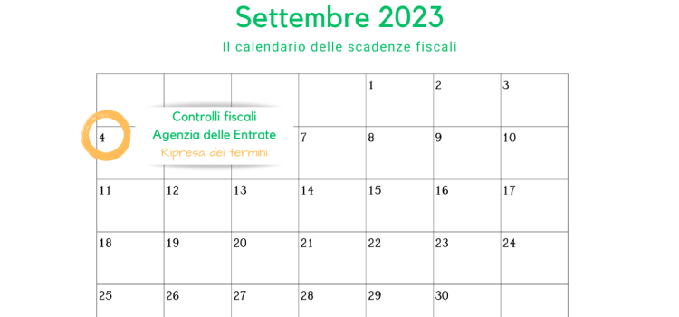 Controlli fiscali dell'Agenzia delle Entrate: la ripresa dei termini il 4 settembre