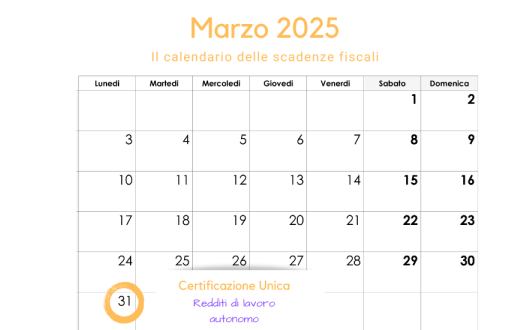 Certificazione Unica lavoratori autonomi: scadenza il 31 marzo 2025