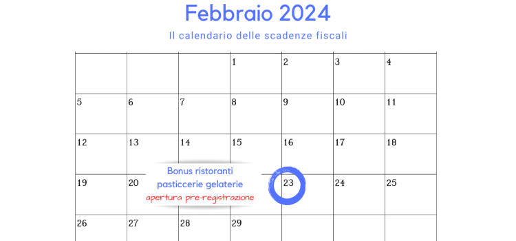 Bonus ristoranti pasticcerie gelaterie: aperta la pre-registrazione per la domanda da oggi 23 febbraio 2024
