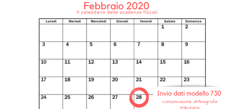 Invio dati modello 730, la scadenza del 28 febbraio 2020