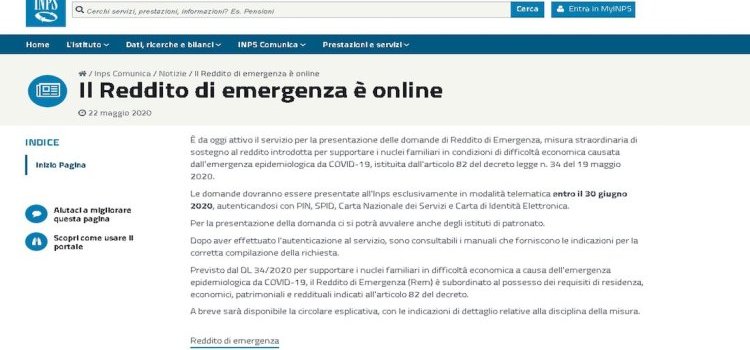 Invio domande reddito di emergenza: prorogata la scadenza al 31 luglio