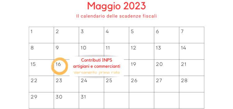 Contributi fissi INPS artigiani e commercianti, prima rata in scadenza il 16 maggio