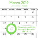 Scadenza opposizione utilizzo dati delle donazioni alle Onlus: 20 marzo