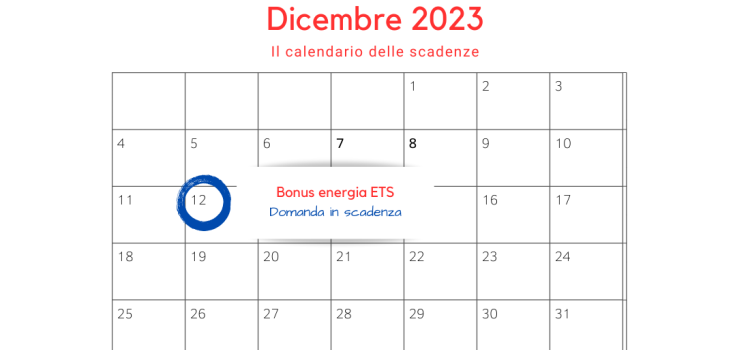 Bonus energia ETS: domanda di contributo in scadenza il 12 dicembre
