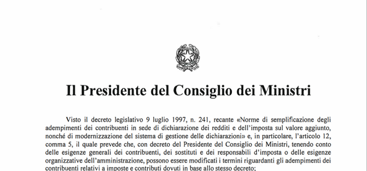 Proroga spesometro ed esterometro: con il DPCM scadenza al 30 aprile