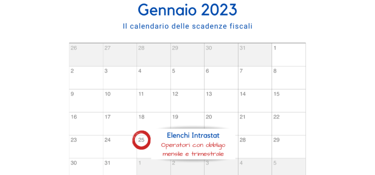 Elenchi Intrastat: scadenza per l'invio il 25 gennaio 2023