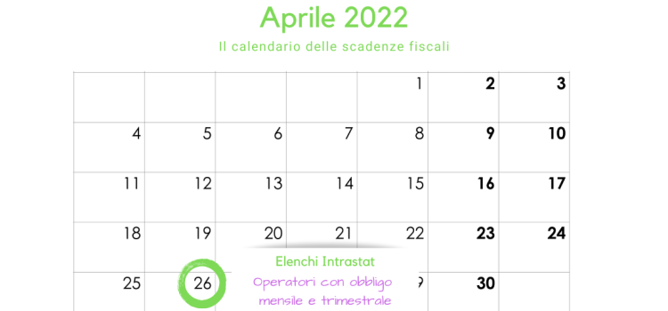 Elenchi Intrastat: scadenza per l'invio il 26 aprile 2022