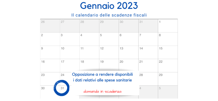 Spese sanitarie: scadenza il 31 gennaio 2023 per l'opposizione all'utilizzo dei dati