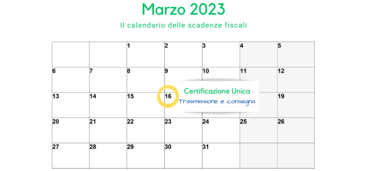 Certificazione Unica: scadenza il 16 marzo 2023 trasmissione telematica e consegna