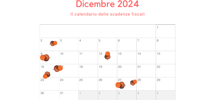 Scadenze fiscali dicembre 2024: gli adempimenti del mese