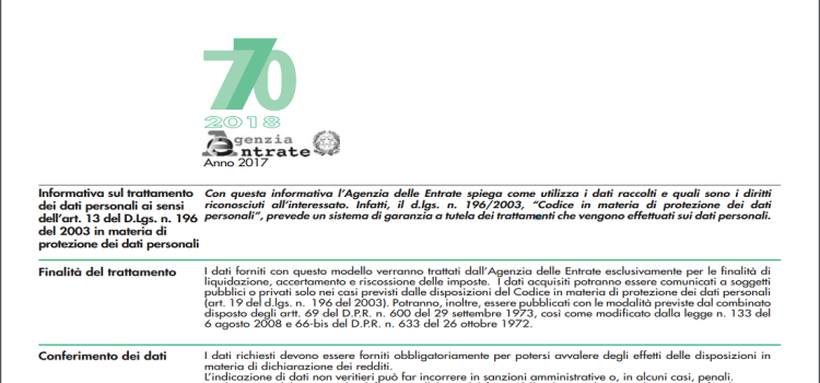 Modello 770/2018: istruzioni e scadenza