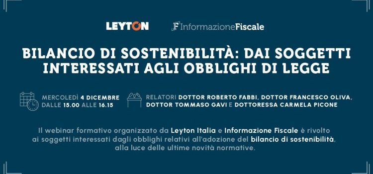 Cos'è il Bilancio di sostenibilità: il webinar di oggi, 4 dicembre