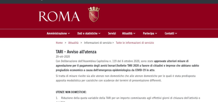 TARI, scadenza domande per la riduzione della quota variabile: 31 ottobre 2020