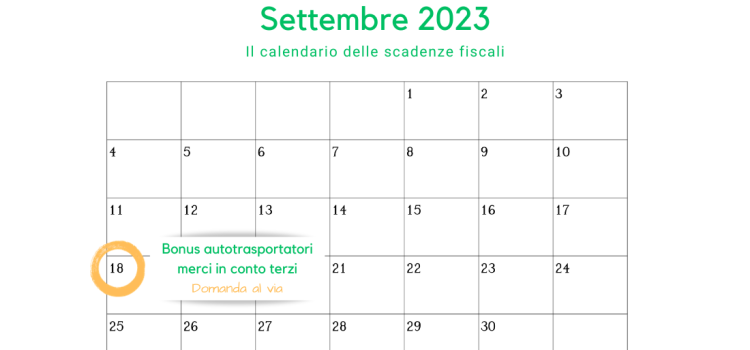 Bonus autotrasportatori merci in conto terzi: domanda dal 18 settembre
