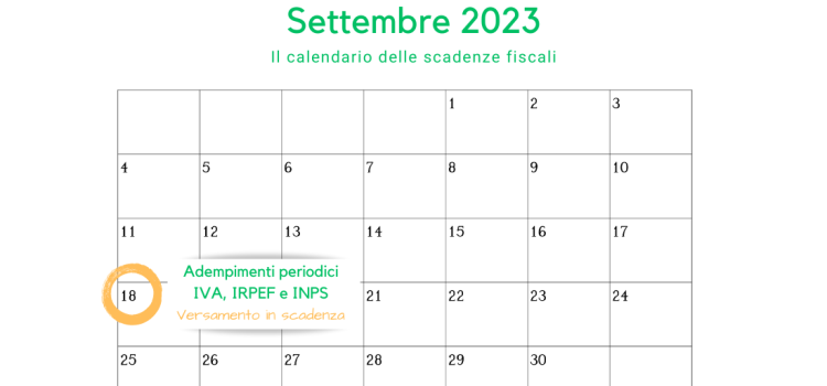 Adempimenti periodici IVA, IRPEF e INPS in scadenza il 18 settembre