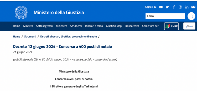 Concorso Ministero della Giustizia, 400 notai: domanda in scadenza il 20 luglio