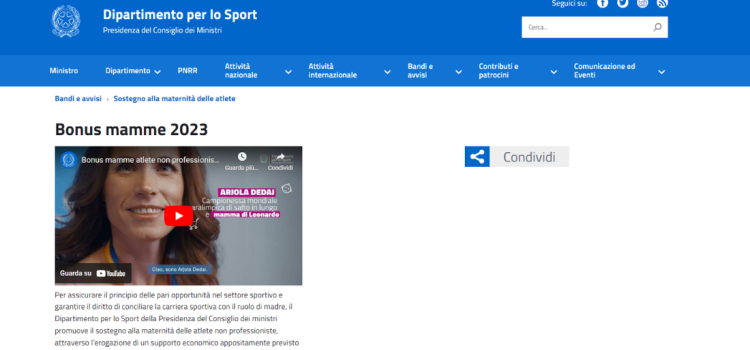 Bonus maternità sportive: la scadenza alla ripresa delle attività