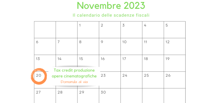Tax credit produzione opere cinematografiche: domanda al via dal 20 novembre