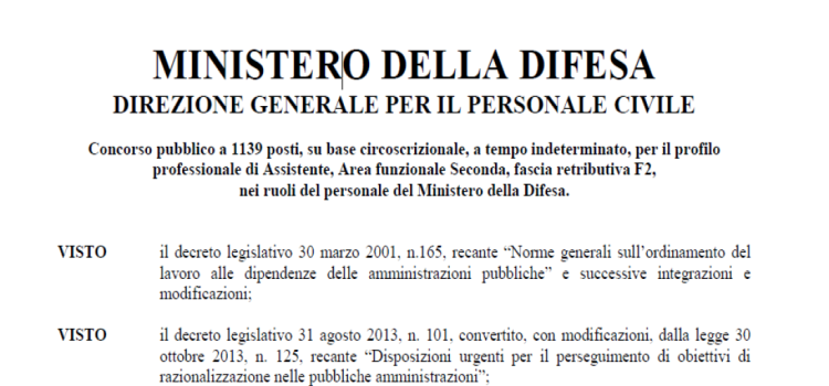 Concorso Ministero della Difesa 2023, nuove assunzioni: domanda in scadenza il 28 agosto