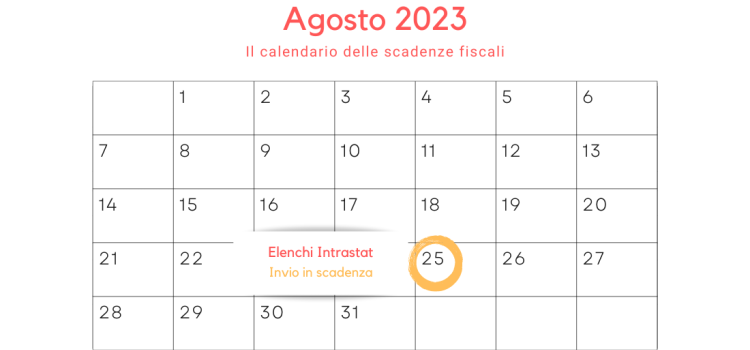 Invio elenchi Intrastat: la scadenza il 25 agosto 2023