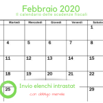 Elenchi intrastat, invio in scadenza: 25 febbraio 2020
