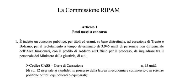 Concorso Ufficio del Processo, 3.946 funzionari: domanda in scadenza il 26 aprile