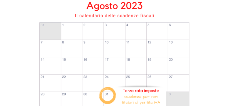 Imposte sui redditi: il 31 agosto la scadenza per il versamento della terza rata
