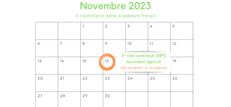 Contributi INPS lavoratori agricoli: terza rata in scadenza il 16 novembre