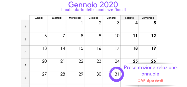 CAF dipendenti, scadenza relazione annuale: 31 gennaio 2020