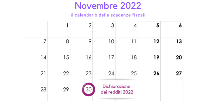 Dichiarazione dei redditi 2022: scadenza per l'invio il 30 novembre 