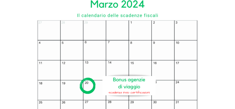Bonus agenzie di viaggio: scadenza prorogata al 20 marzo 2024 l'invio dell'autocertificazione