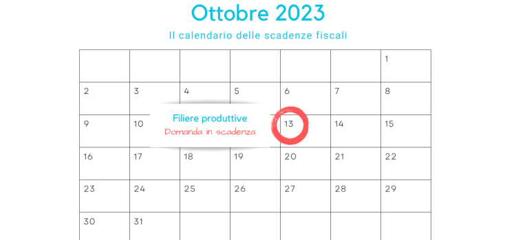 Filiere produttive: domanda in scadenza il 13 ottobre