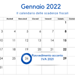 Ravvedimento acconto IVA 2021: la scadenza del 26 gennaio 2022