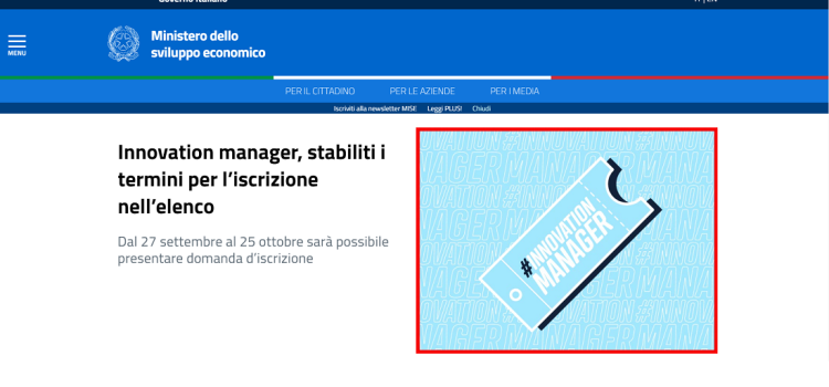Innovation manager, iscrizioni all'elenco MISE entro la scadenza del 25 ottobre
