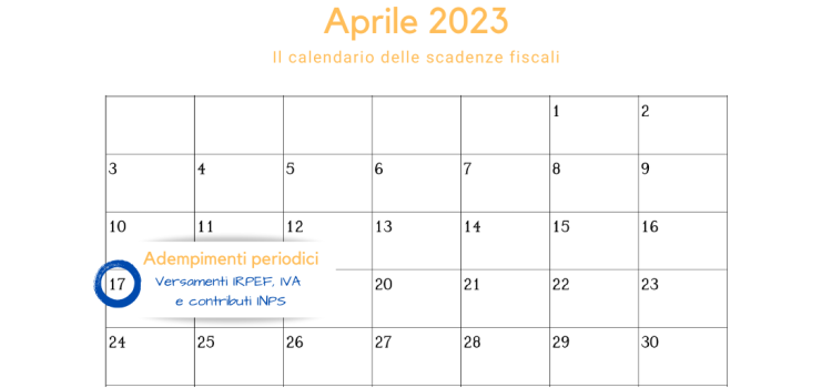 Adempimenti periodici IVA, IRPEF e INPS: la scadenza del 17 aprile 2023