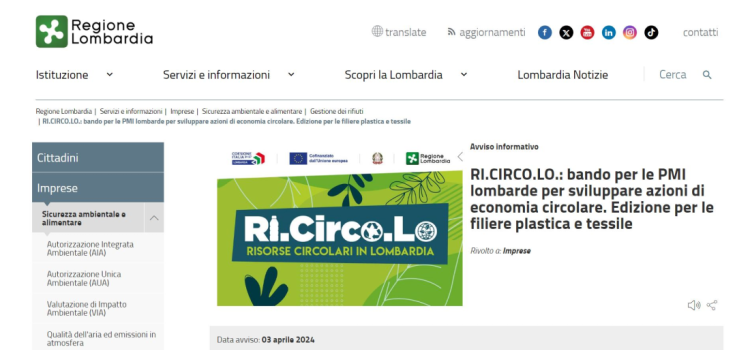 Bando Ri.Circo.Lo. della Regione Lombardia: tutti i dettagli nel webinar del 6 maggio 2024