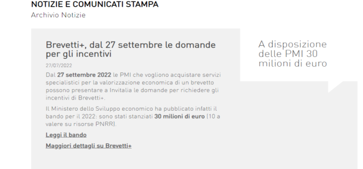 Incentivi per brevetti: domande al via dal 27 settembre e fondi subito esauriti