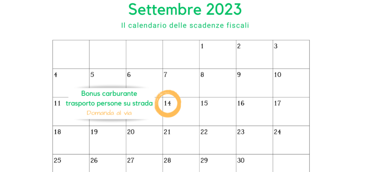 Bonus carburante, trasporto persone su strada: domanda dal 14 settembre
