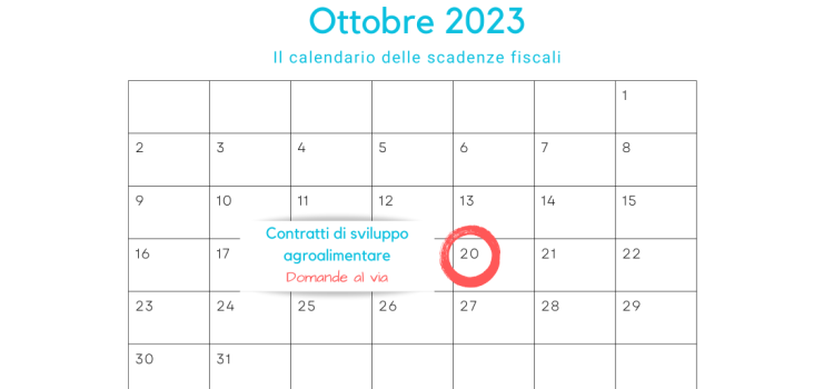 Contratti di sviluppo agroalimentare: domanda di agevolazione al via dal 20 ottobre